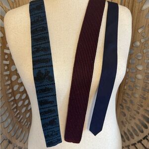 Men's Vintage Skinny Knit and Silk Tie Set